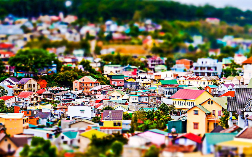 Dalat, Summer, Cityscapes, Da Lat, Tilt Shift, Lam Dong Province, Vietnam, Asia For With Resolution . High Quality HD wallpaper