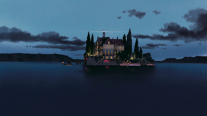 Braunes Betonschloss, Porco Rosso, Studio Ghibli, Anime HD-Hintergrundbild