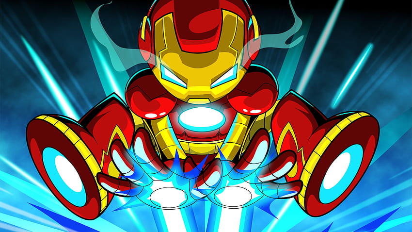  Dibujos animados de Iron Man, dibujos animados de superhéroes fondo de pantalla