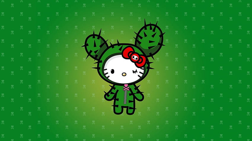 green emo hello kitty cactus –, Emo Art HD wallpaper