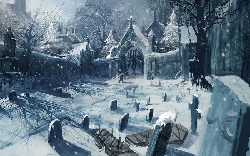 Pemakaman Snowy, Makam Anime Wallpaper HD