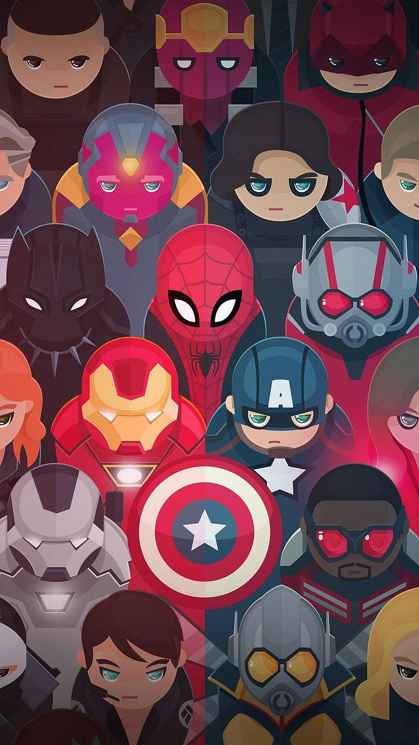Avengers Cartoon Group - Fondos De Pantalla, Kawaii Marvel HD тапет за телефон