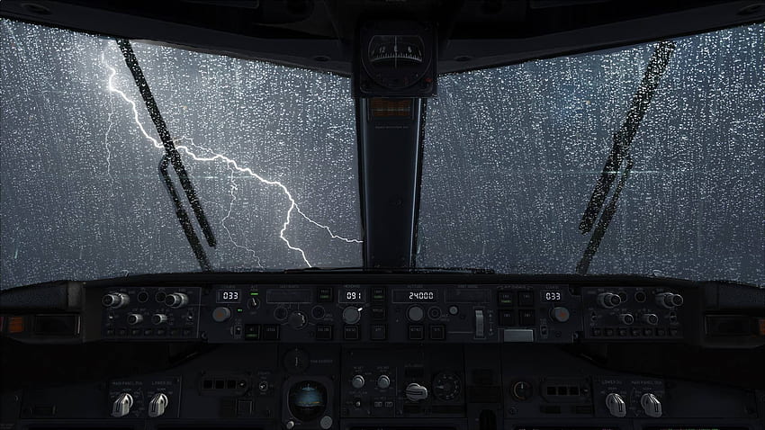 Vue d'une tempête depuis le cockpit , Cockpit A350 Fond d'écran HD