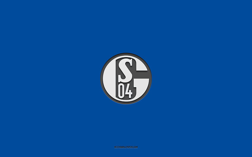 FC Schalke 04, blue background, German football team, FC Schalke 04 emblem, Bundesliga 2, Germany, football, FC Schalke 04 logo HD wallpaper