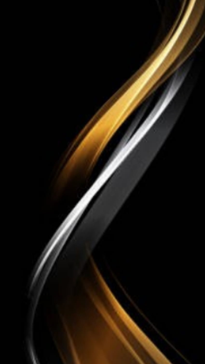 вълни криви amoled 3d, злато, течност, модерен, неон, форми, черно, модел, течност, поток, гладко HD тапет за телефон