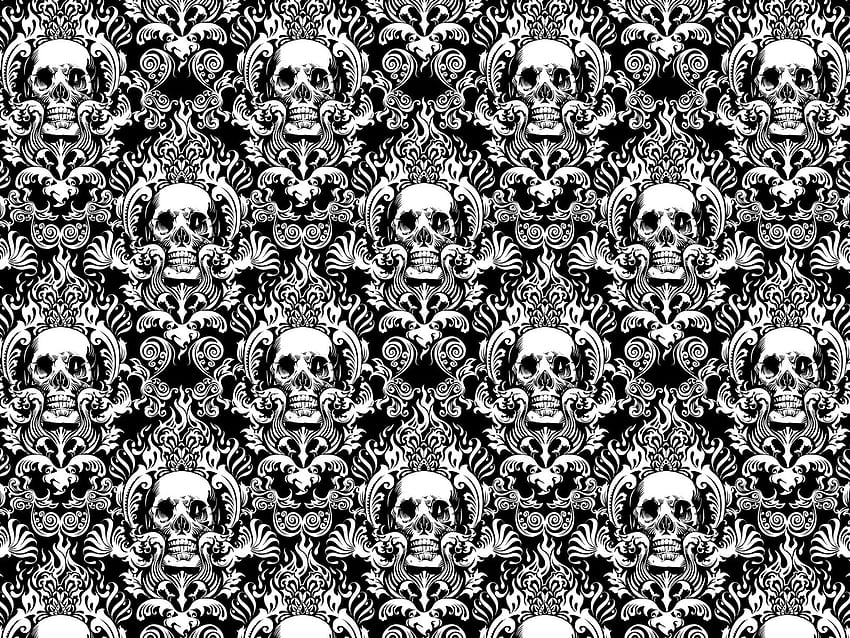 Skull Damask, Skeleton Pattern HD wallpaper | Pxfuel