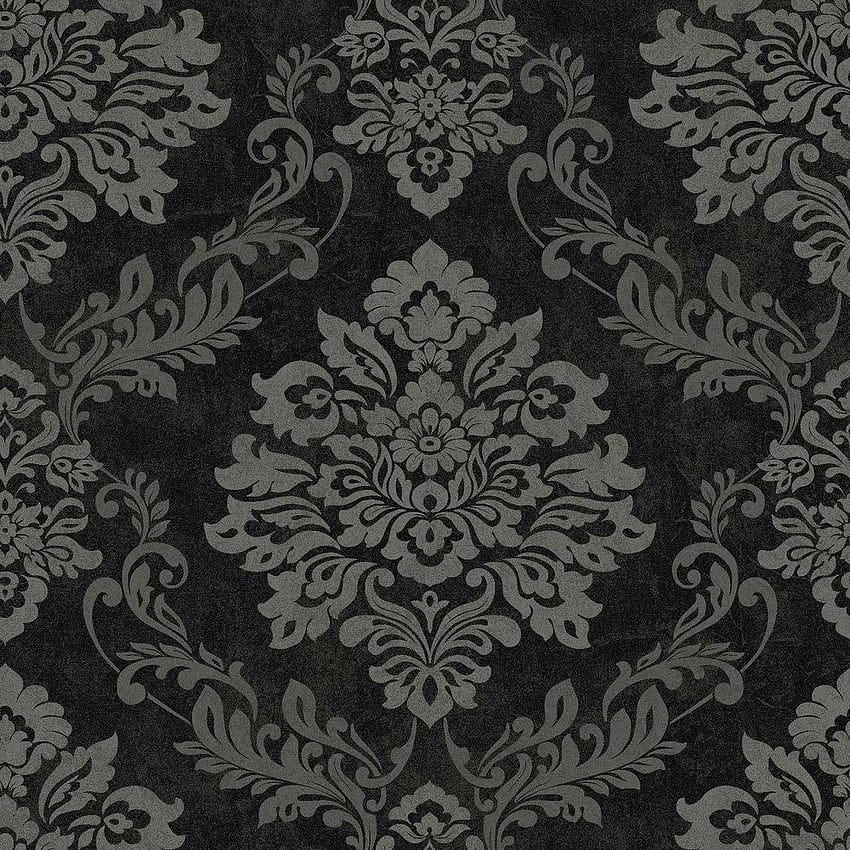 Arthouse Palazzo Damask Pattern Textured Vinyl Glitter Motif ( Black 290400).uk: DIY & Tools, Black and White Damask วอลล์เปเปอร์โทรศัพท์ HD