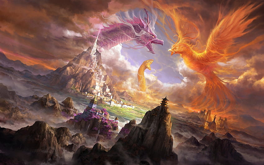 Dragon, cg, fantasy, art HD wallpaper