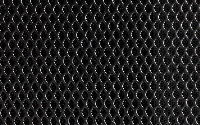 черна метална решетка, макро, метални ромбични шарки, метални текстури, метална решетка, метални фонове, текстура на метална решетка, метална решетка, фон на метална решетка, решетъчни шарки HD тапет