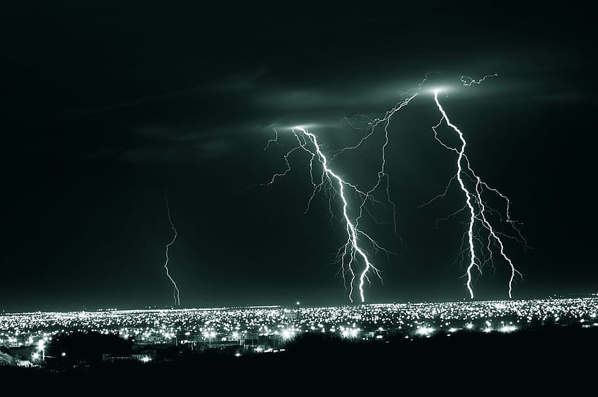 Lightning, power, city, light HD wallpaper