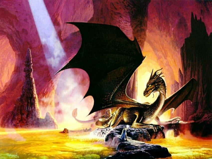 Dragon vs Mage, ejderha, büyücü, siyah HD duvar kağıdı
