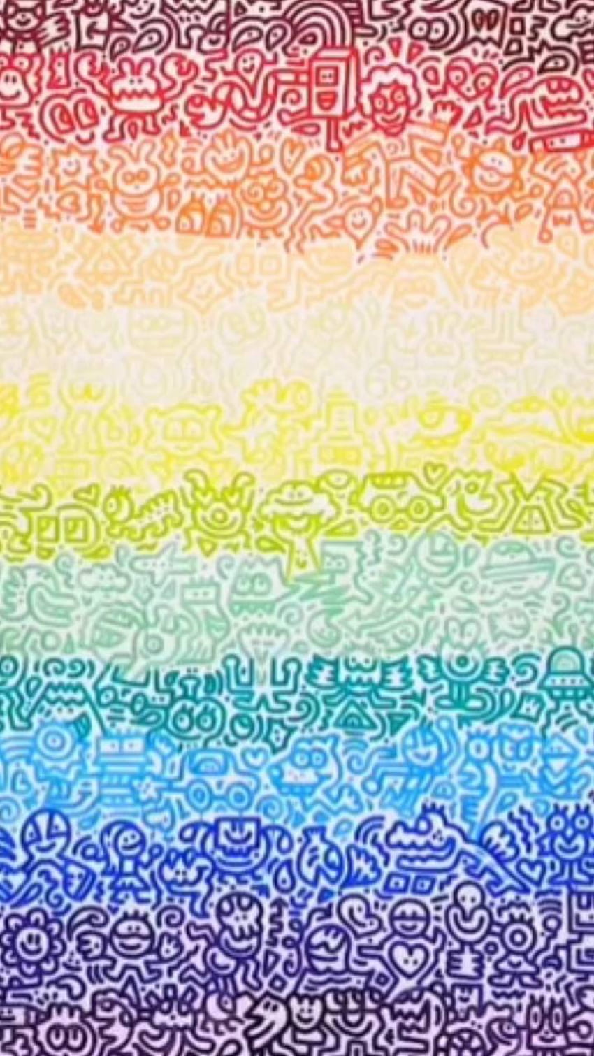 Mr Doodles rainbow HD phone wallpaper