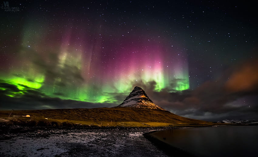 Moon  Aurora Night