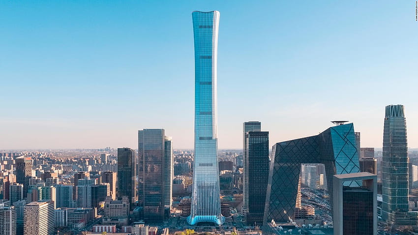 China Zun: 容器型の超高層ビルが北京のスカイラインを CNN スタイルに変える 高画質の壁紙