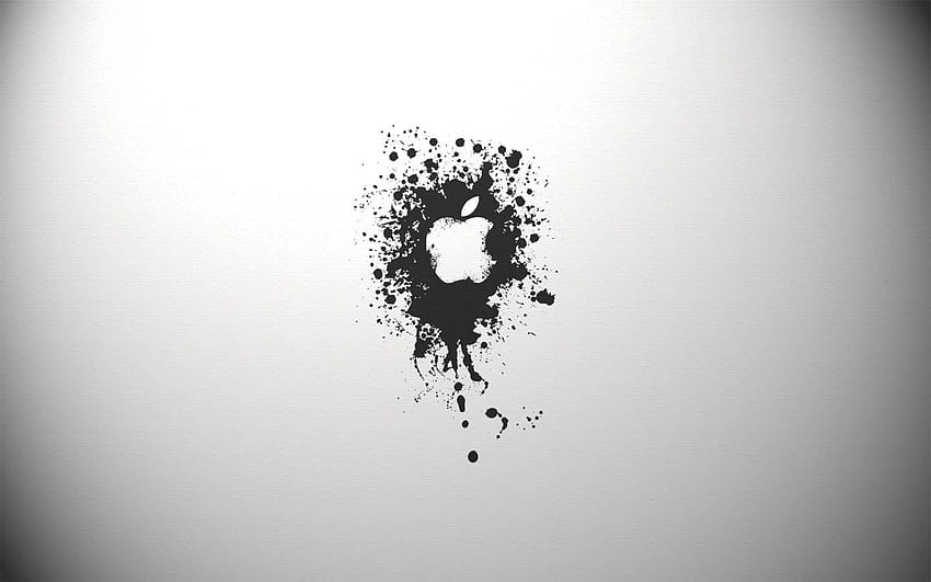 Apple logosu, Apple Inc., logo, boya sıçraması, minimalizm HD duvar kağıdı