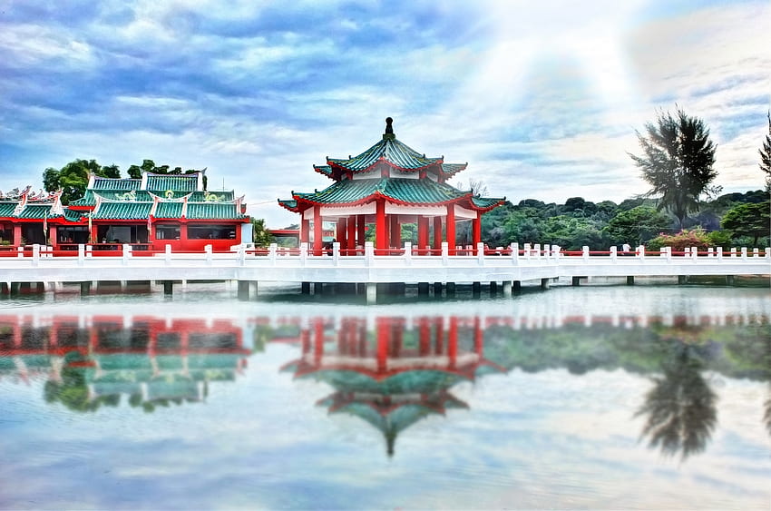 Ciudades, Asia, Pagoda, Templo fondo de pantalla