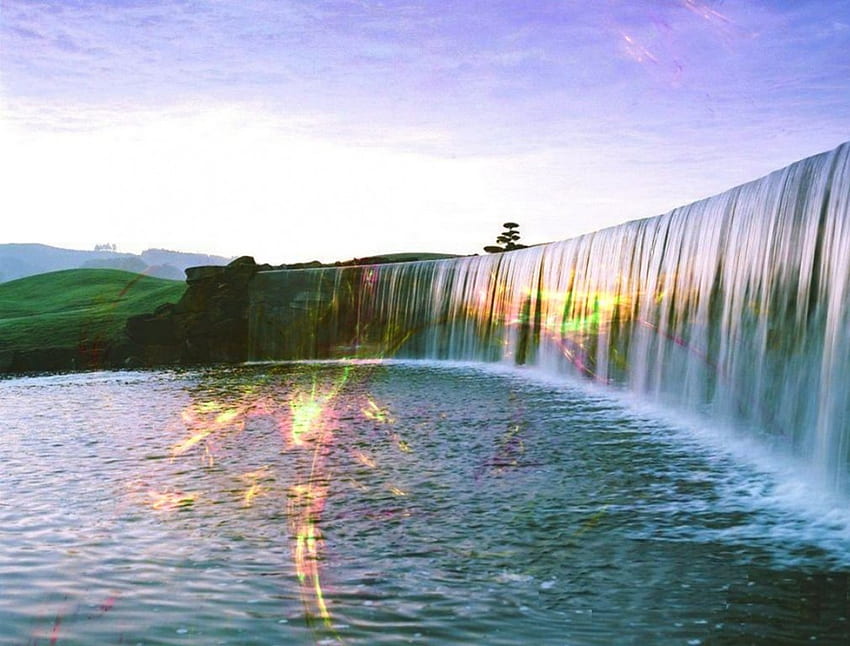 Waterfall, colorful, water HD wallpaper