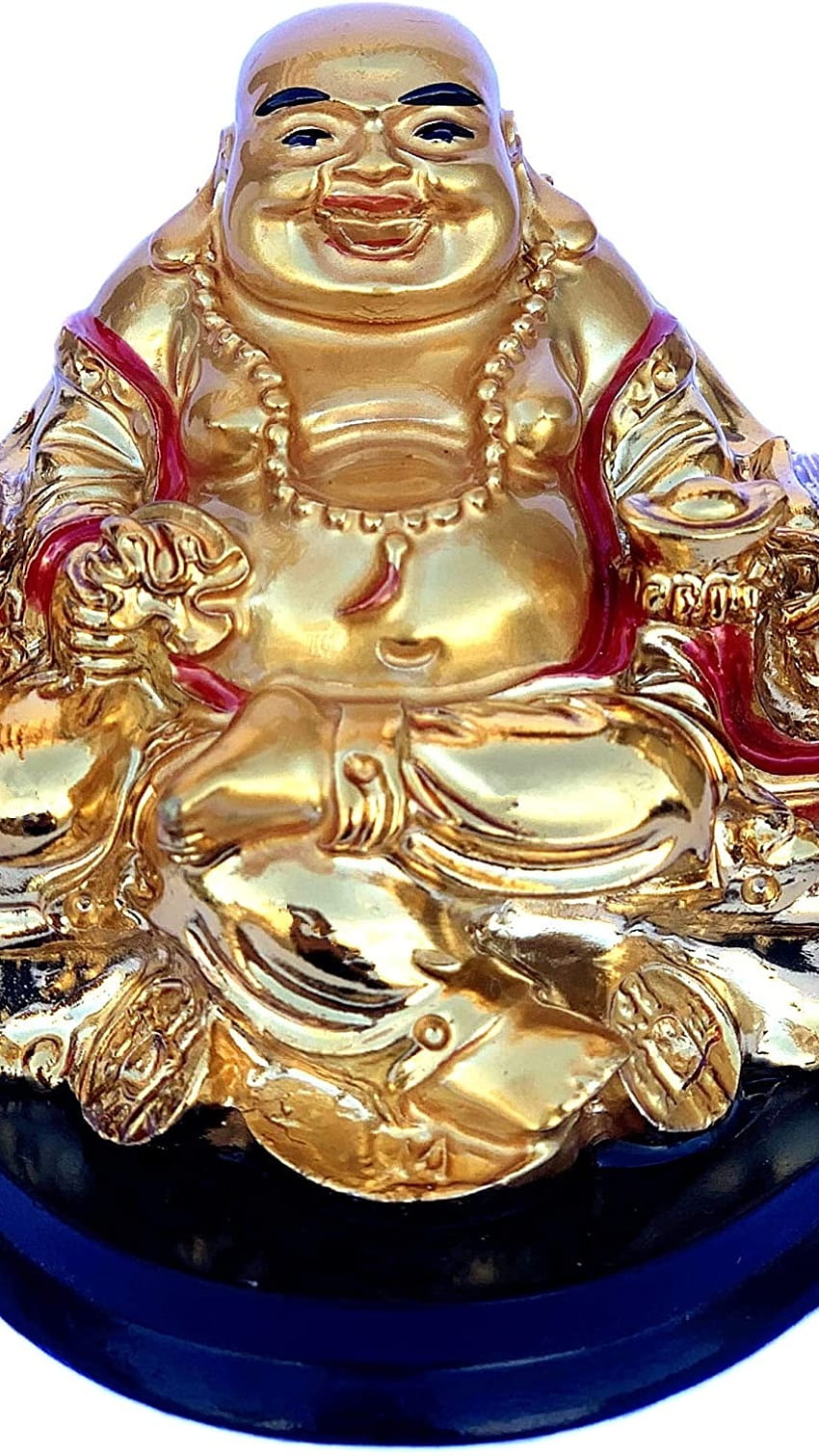 Laughing Buddha, Golden HD phone wallpaper