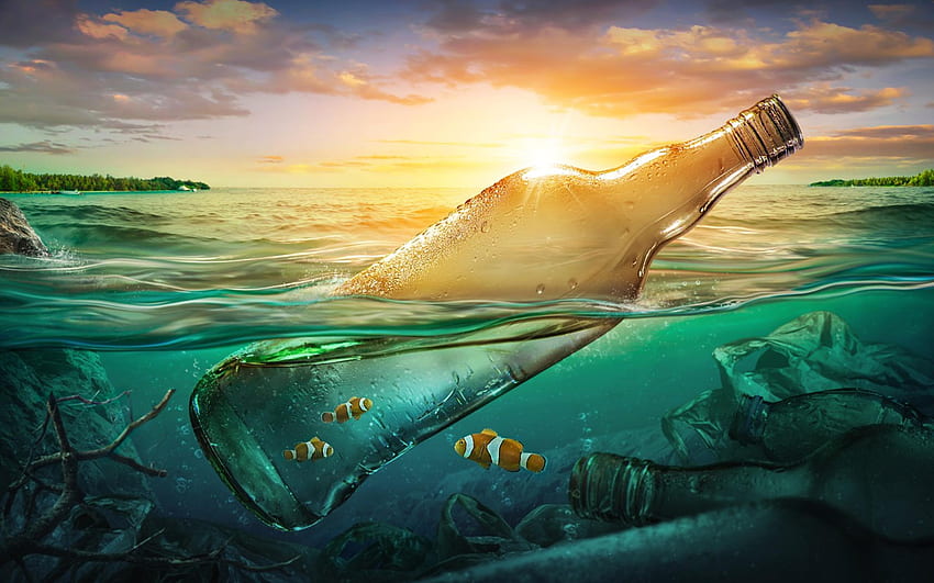 Oceans are not garbage - Save the planet and save the world HD wallpaper