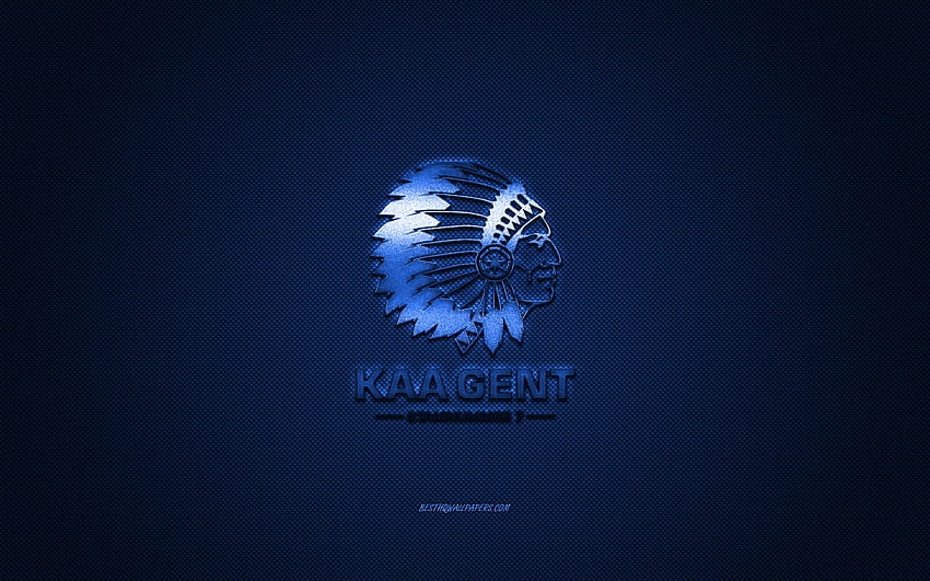 KAA Gent, 벨기에 축구 클럽, Jupiler Pro League, 파란색 로고, 파란색 탄소 섬유 배경, Belgian First Division A, 축구, Ghent, 벨기에, KAA Gent 로고 HD 월페이퍼