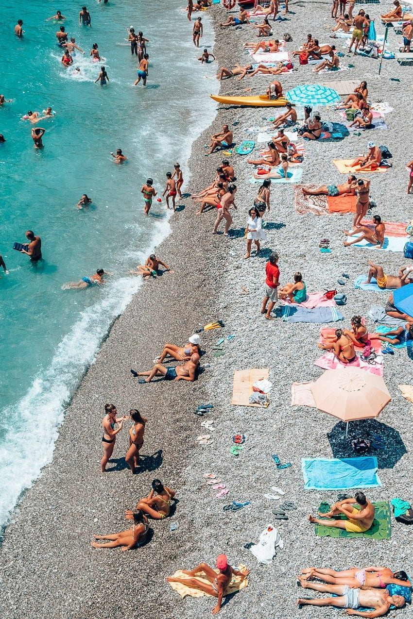 Momentos de Amalfi: de Positano e das cidades vizinhas - nina tekwani. Praia vintage, ilustração de praia, praias de Itália, verão de praia italiano Papel de parede de celular HD