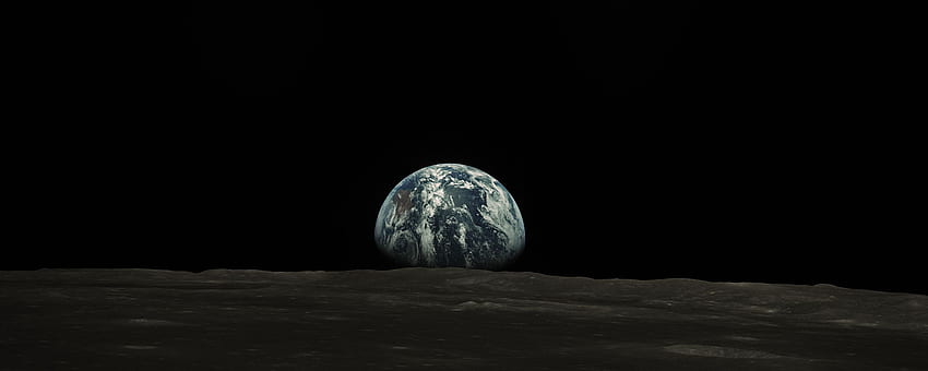 earth, planet, space, dark ultrawide monitor background, Earth Black and White HD wallpaper