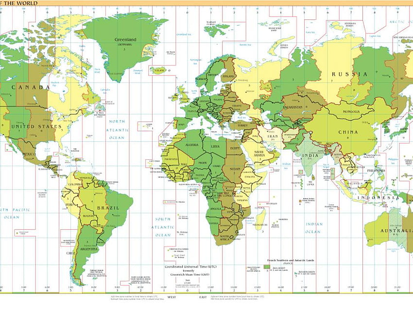 世界地図のタイムゾーン, タイムゾーン 高画質の壁紙