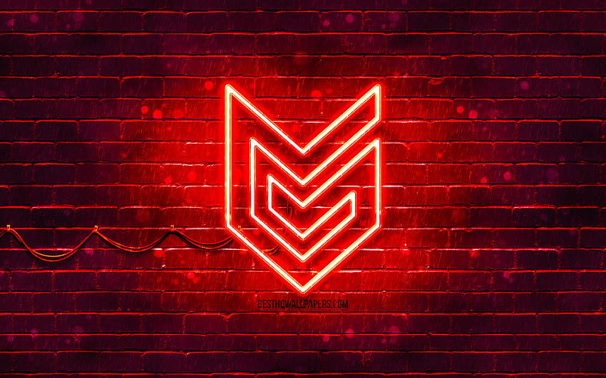 Guerrilla Games logo rosso, muro di mattoni rosso, logo Guerrilla Games, marchi, logo al neon Guerrilla Games, Guerrilla Games Sfondo HD