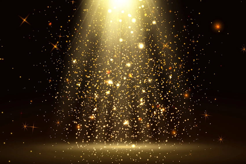Bühnenlicht und goldener Glitzerlichteffekt mit goldenen Strahlen. Etsy im Jahr 2021. Goldglitterhintergrund, Glitzerhintergrund, Glitzerstaub HD-Hintergrundbild
