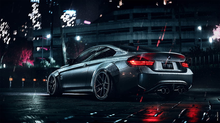 Sports, Bmw, Night, Cars, Wet, Car, Machine, Grey, Metallic, Coupe, Compartment HD wallpaper