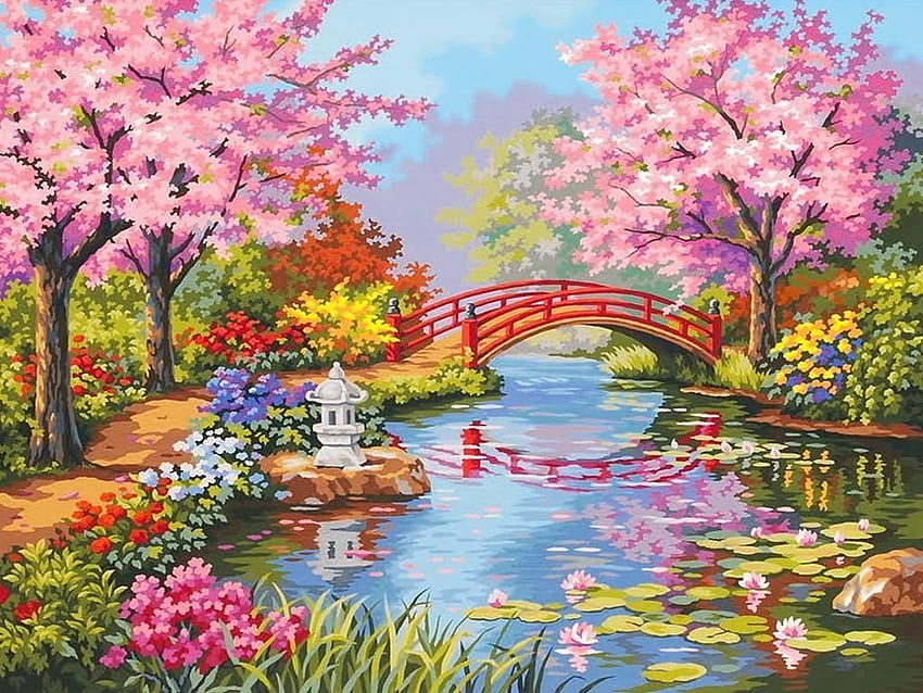 Taman Bunga Jepang Terbaik 52887 Desain, Seni Taman Wallpaper HD