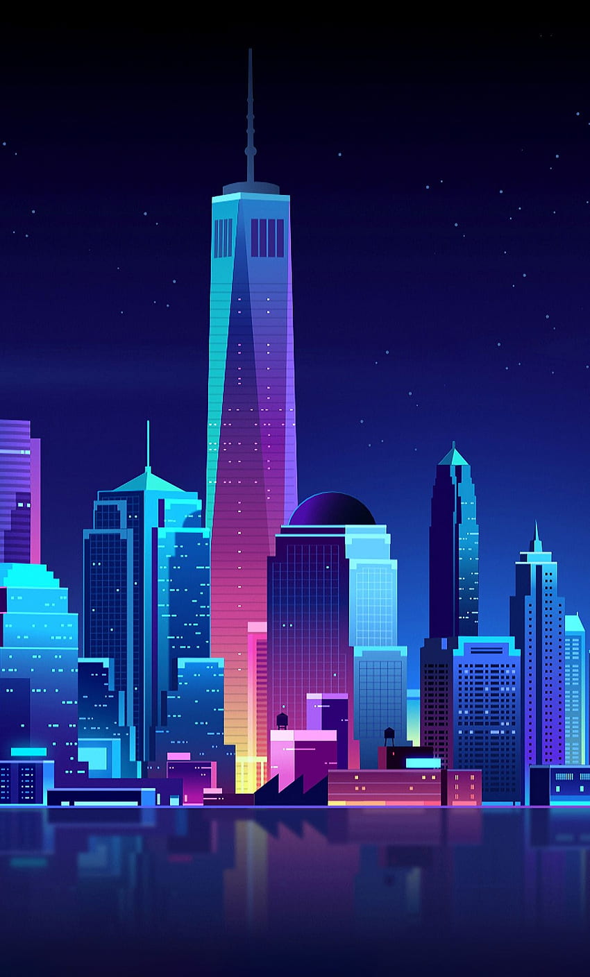 Cartoon City Background (Page 1), Cartoon City Night HD phone wallpaper