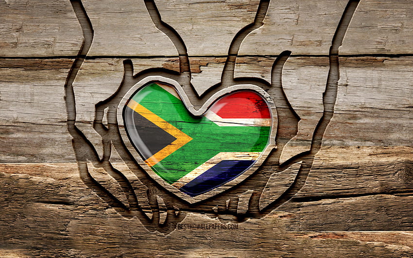 I love South Africa, , wooden carving hands, Day of South Africa, Flag of  South Africa, Take