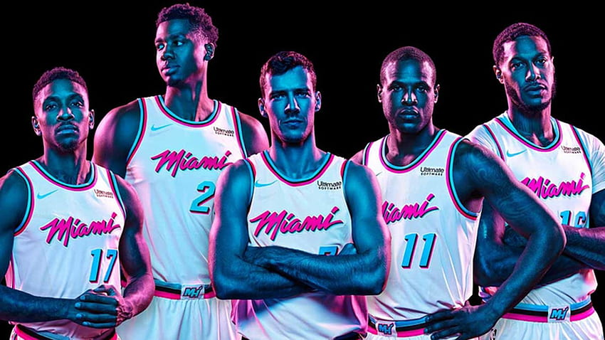 Heat akan debut seragam kota 'Vice' pada 25 Januari melawan Kings, Miami Heat Vice Wallpaper HD
