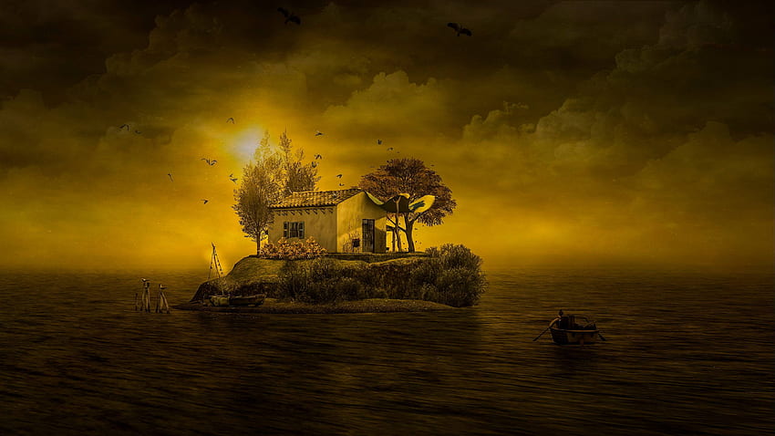 Beautiful Island House , Fantasy , , and Background, Beautiful House HD  wallpaper | Pxfuel