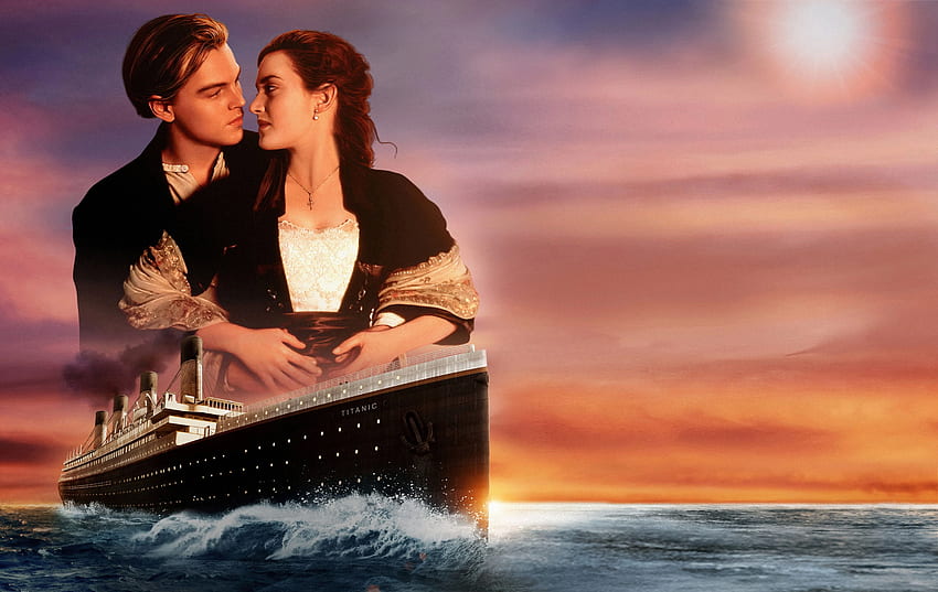 Джак и Роуз сцена от филма Титаник HD тапет