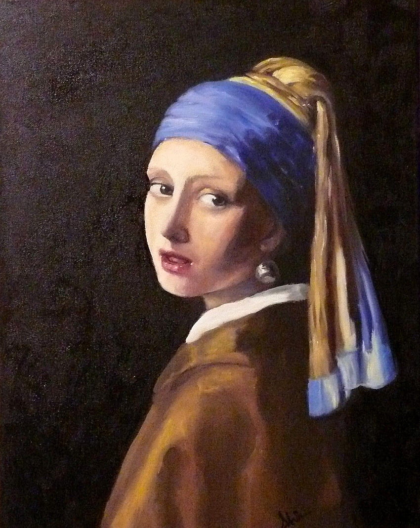 Johannes Vermeer หญิงสาวกับต่างหูมุก วอลล์เปเปอร์โทรศัพท์ HD