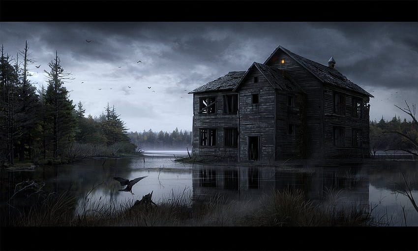 Haunted House und Hintergrund, Scary Haunted House HD-Hintergrundbild