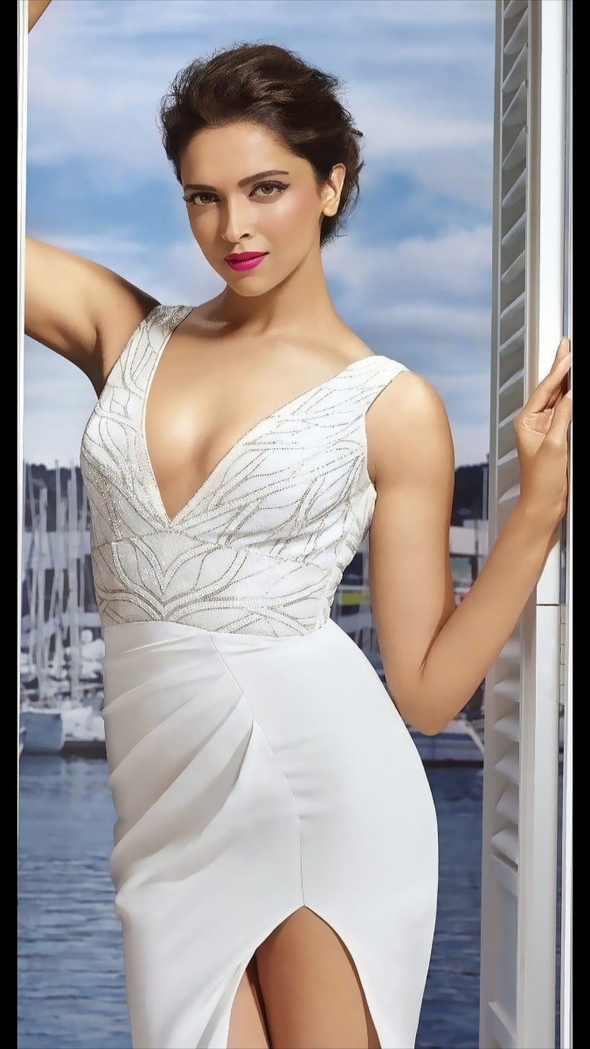 Deepika, atriz, linda, vestido, beleza, vestido branco, bollywood, índia Papel de parede de celular HD