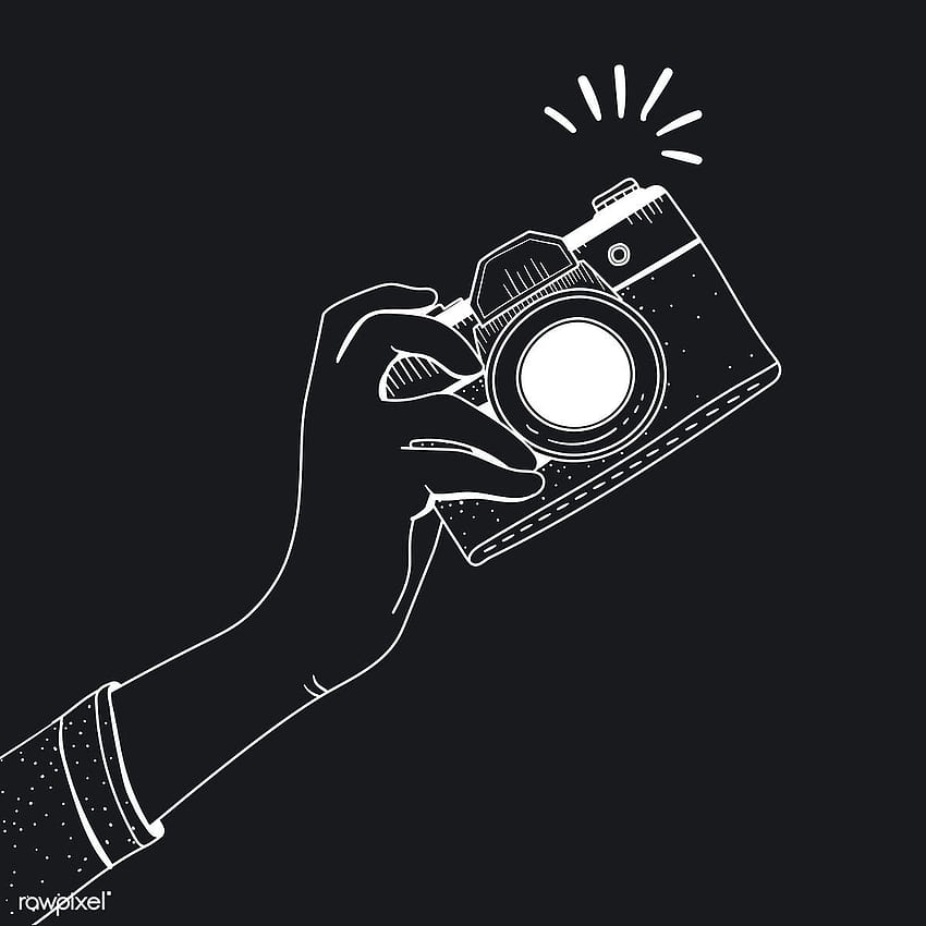 ビンテージ カメラのベクトル。 . カメラのロゴ、白黒のinstagram、カメラのロゴデザイン HD電話の壁紙