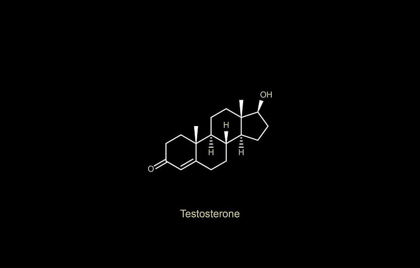 minimalism, oxygen, chemistry, black background, science, simple background, Testosterone, chemical structures, hydrogen for , section минимализм HD wallpaper